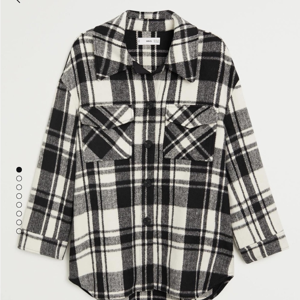 Mango Wool Blend Plaid Shacket